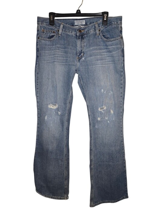 American Eagle Outfitters Denim - Vtg American Eagle Hipster Flare Denim Jeans Distressed Sz 12 100% Cotton Hippie